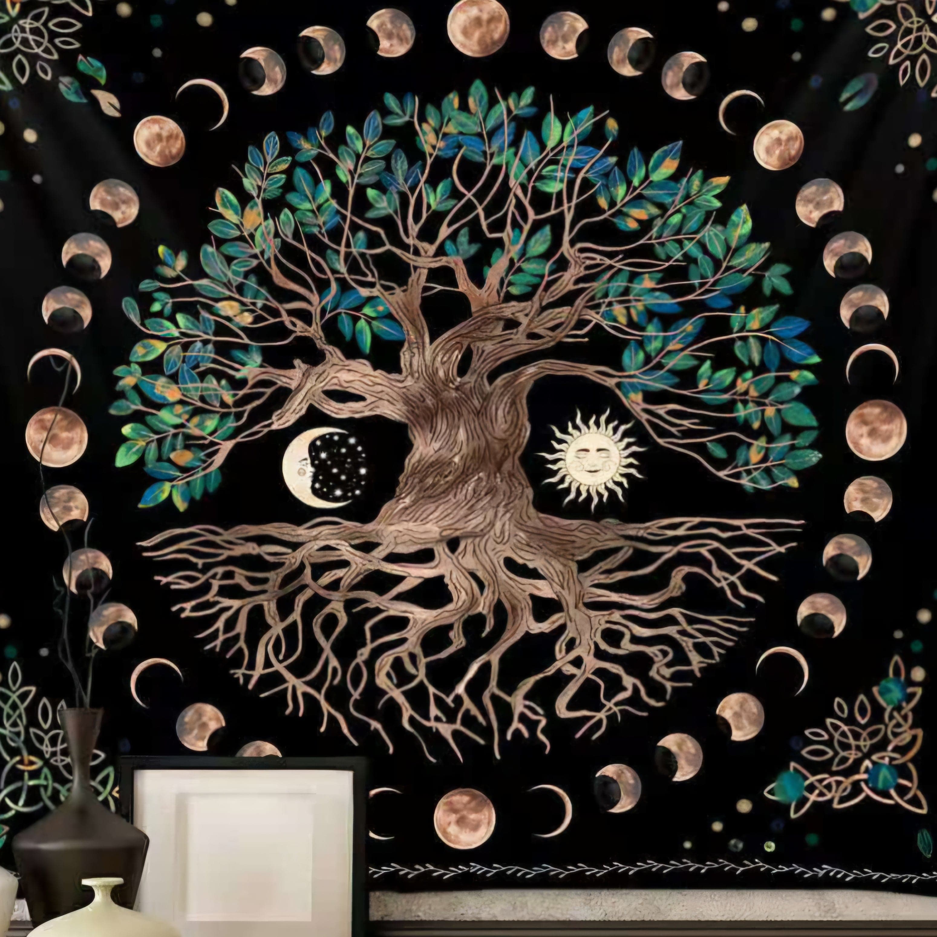 Tree Life With Moons Tapistry